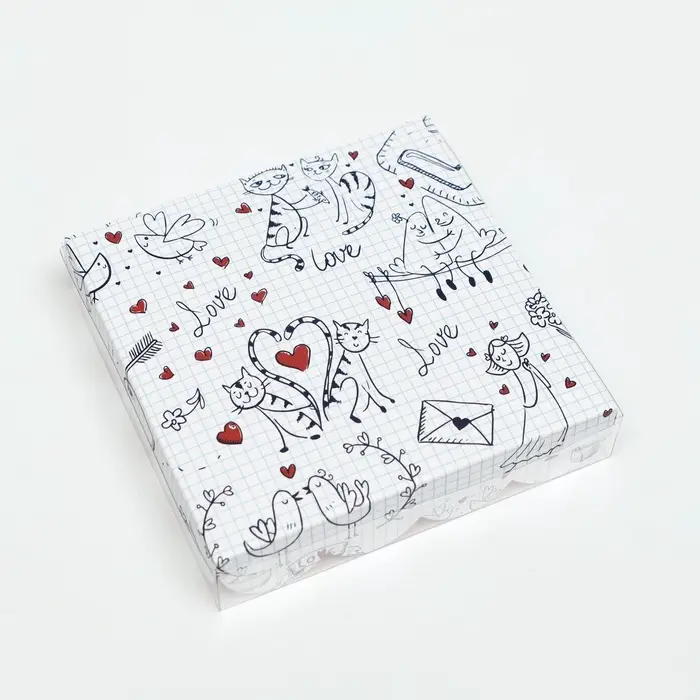 Коробка для печенья, LoVe, 15&times;15&times;3 см