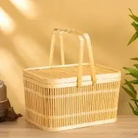 Корзина для пикника 26х26х21 см, бамбук