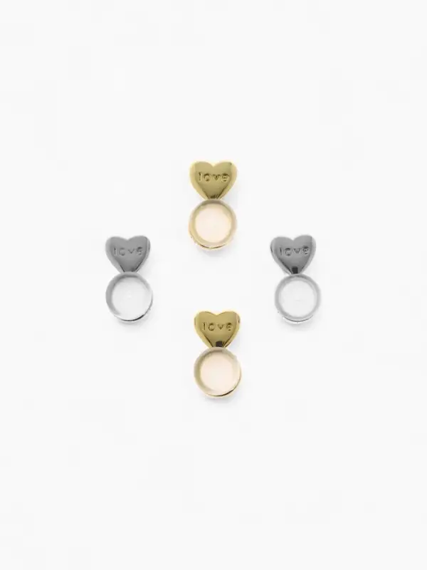 Заглушки силиконовые "Сердце" поддерживающие (3 пары), цвет золото, серебро