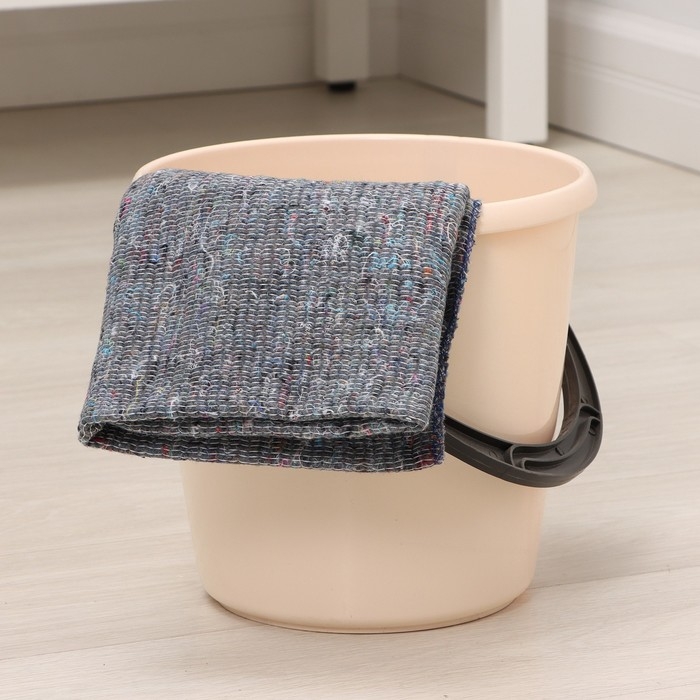 Салфетка - тряпка хозяйственная Доляна, 60&times;80 см, плотность 180 г/м&sup2;, строчка 2,5 мм, с оверлоком, серая