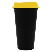 Стакан с крышкой Color Cap Black, черный с желтым