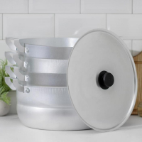 Мантоварка алюминиевая, 13 л, d=34,5 см, с 3 сетками, металлическая крышка