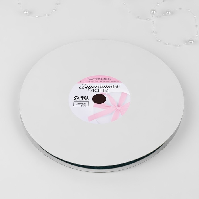 Лента бархатная, 6 мм, 18 &plusmn; 1 м, цвет изумрудный №34