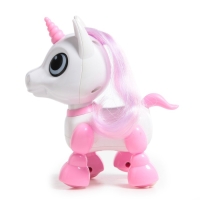 Робот единорог &laquo;Питомец&raquo; IQ BOT, интерактивный: с записью звуков, реагирует на хлопки, звук, свет, на батарейках, розовый