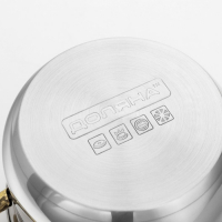 Кастрюля из нержавеющей стали с крышкой Доляна &laquo;Роскошь&raquo;, 1,5 л, d=17 см