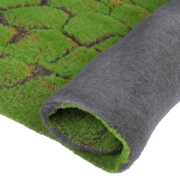 Мох искусственный, декоративный, полотно 1 &times; 1 м, рельефный, камни, зелёный с щепой, Greengo