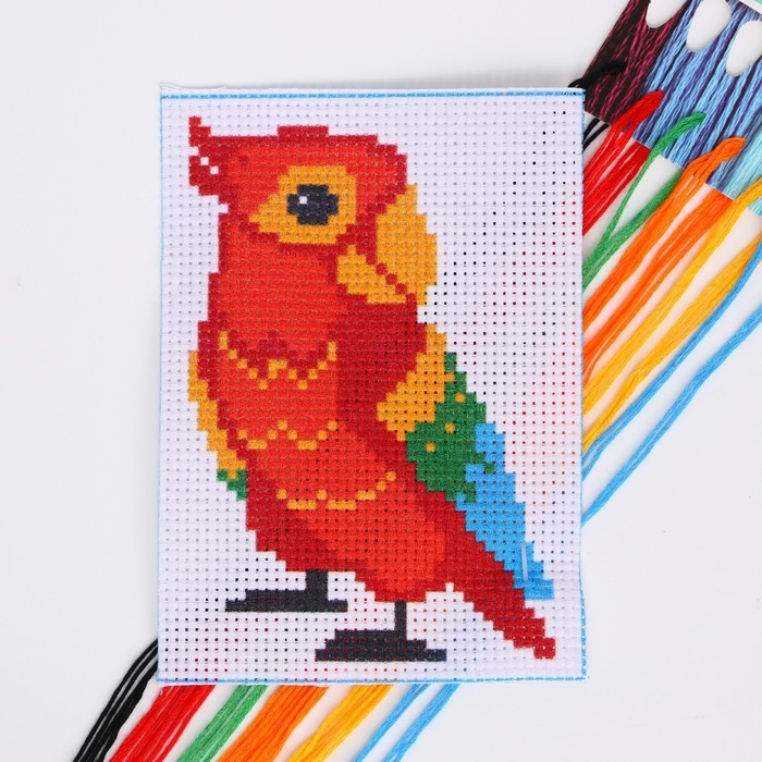 Вышивка крестиком для детей &laquo;Попугай&raquo;, набор для творчества, 14 х 10 см