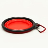 Миска силиконовая, складная, 250 мл, 11 см, красная