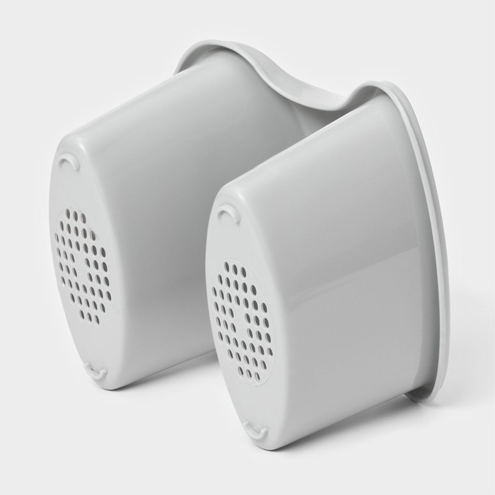 Сушилка для столовых приборов, 2 отделения, 17&times;15,2&times;16 см, цвет серый