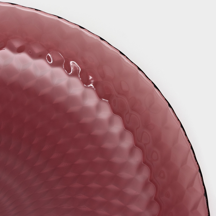 Тарелка плоская стеклянная &laquo;Идиллия&raquo;, d=25 см, цвет лилак