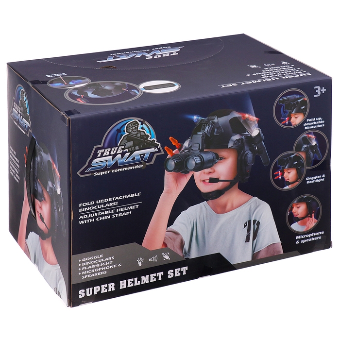 Шлем полицейского &laquo;Супер агент&raquo;, световые и звуковые эффекты, работает от батареек