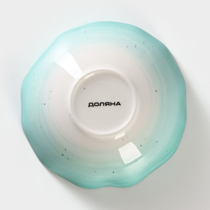Салатник фарфоровый Доляна &laquo;Млечный путь&raquo;, 400 мл, d=13,5 см, цвет бирюзовый