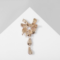 Брошь &laquo;Цветочная роса&raquo; с бантом, цвет бордово-белый в золоте