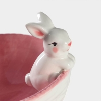 Салатник Доляна &laquo;Зайка&raquo;, 430 мл, 18&times;14&times;11 см, цвет розовый