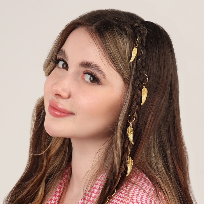 Пирсинг для волос &laquo;Крылья&raquo;, 4,1 &times; 1 см, 10 шт, цвет золотистый