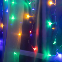 Гирлянда &laquo;Занавес&raquo; 1.5 &times; 1 м, IP20, прозрачная нить, 180 LED, свечение мульти, 8 режимов, 220 В