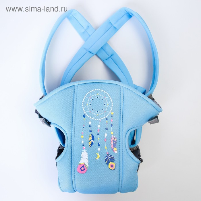 Рюкзак-кенгуру для малыша &laquo;Перья&raquo;, от 3 до 10 кг., цвет голубой, Крошка Я