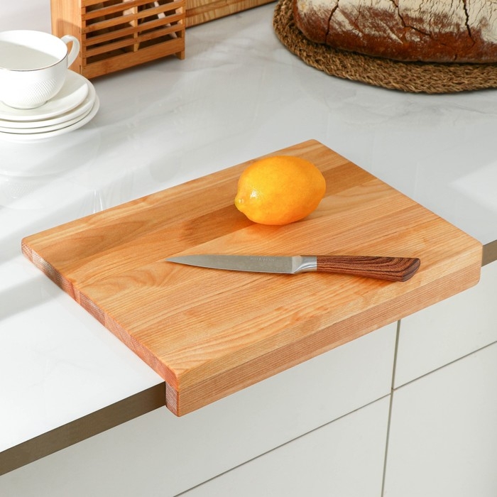 Доска разделочная с упором Adelica &laquo;Мастер шеф&raquo;, 36&times;26&times;1,8 см, пропитано минеральным маслом, берёза