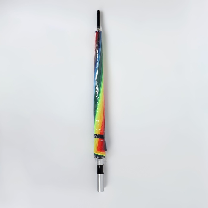 Зонт - трость полуавтоматический &laquo;Радужное настроение&raquo;, эпонж, 16 спиц, R = 48 см, разноцветный