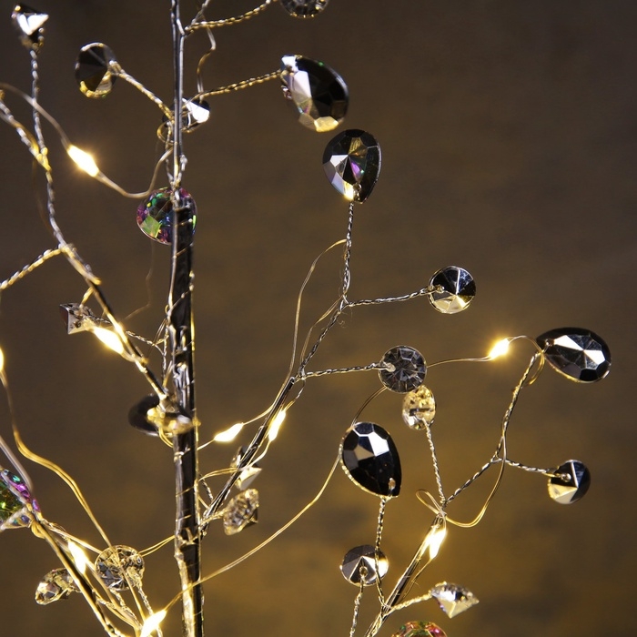 Светодиодный куст &laquo;Капли росы&raquo; 45 &times; 30 &times; 3 см, 20 LED, постоянное свечение, от батареек CR2032х2 (в комплекте), свечение тёплое белое