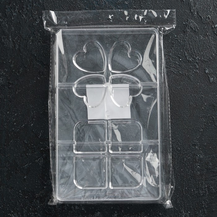 Форма для конфет и шоколада &laquo;Мерси&raquo;, 8 ячеек, 20&times;12&times;2,5 см, цвет прозрачный