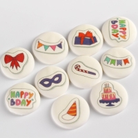 Посыпка медальоны сахарная с картинкой микс: &laquo;День Рождения&raquo; для декора капкейков, торта, напитков, 20 г.