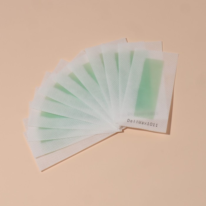 Восковые полоски для депиляции лица, 10 &times; 5 см, 24 шт, цвет зелёный