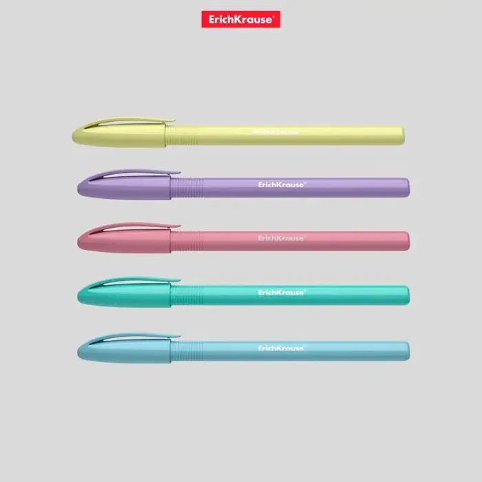 Ручка шариковая ErichKrause U-108 Pastel Stick, узел 1.0 мм, чернила синие, супермягкое письмо, длина линии письма 1000 метров, МИКС