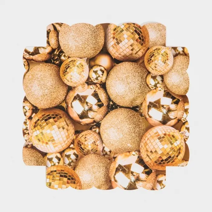 Коробка для кондитерских изделий с пластиковой крышкой &laquo;Шары&raquo;, 15 х 15 х 3 см