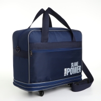 Сумка дорожная 20" на колёсах, отдел на молнии, с увеличением, наружный карман, длинный ремень, цвет синий