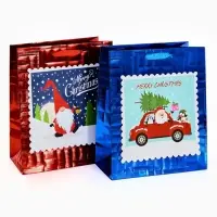 Набор подарочных пакетов &laquo;Новый год&raquo;, 2 шт,  25,4 &times; 30,5 &times; 12,7 см