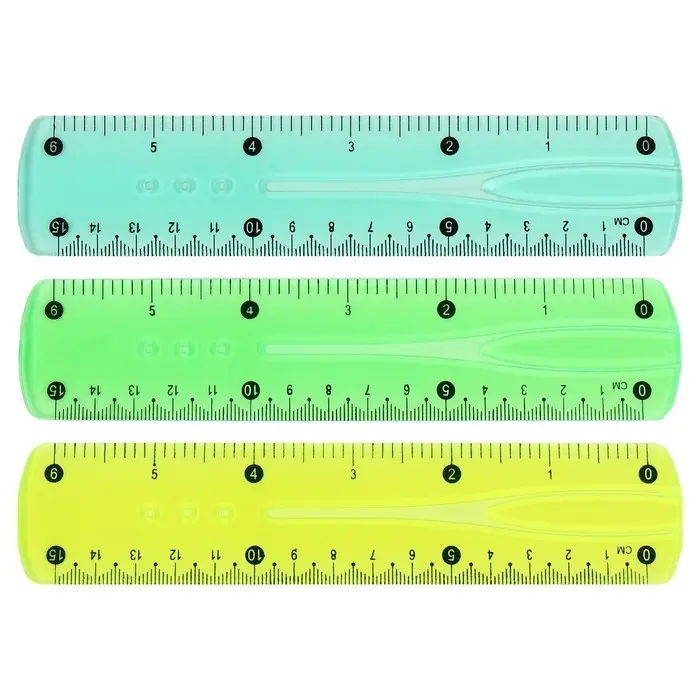 Линейка Calligrata 15 см, гибкая, силикон, МИКС