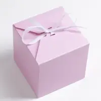 Коробка складная розовая, 10&times;10&times;10 см