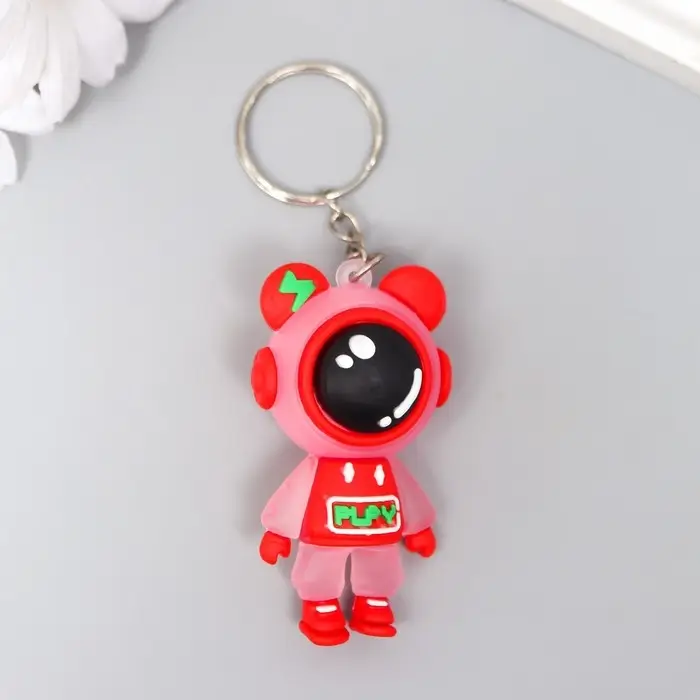 Брелок резина "Игровая космо-мышь" МИКС 1,7х2,8х5,5 см