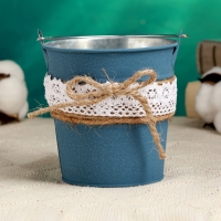 Кашпо "Ведерко Линдберг" синее, 10х10х10см