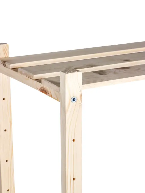 Стеллаж деревянный, 4 полки, 140&times;50&times;28 см, напольный, с регулируемыми полками