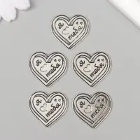 Декор металл для творчества "Сердечко - Я &hearts; тебя" 2,5х2,3 см