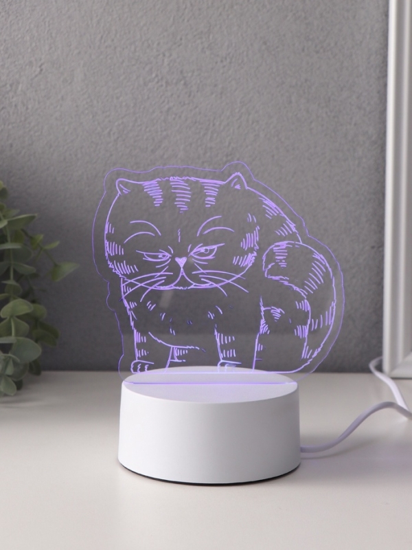 Светильник "Толстый кот" LED RGB от сети RISALUX 9,5х16,7х16 см