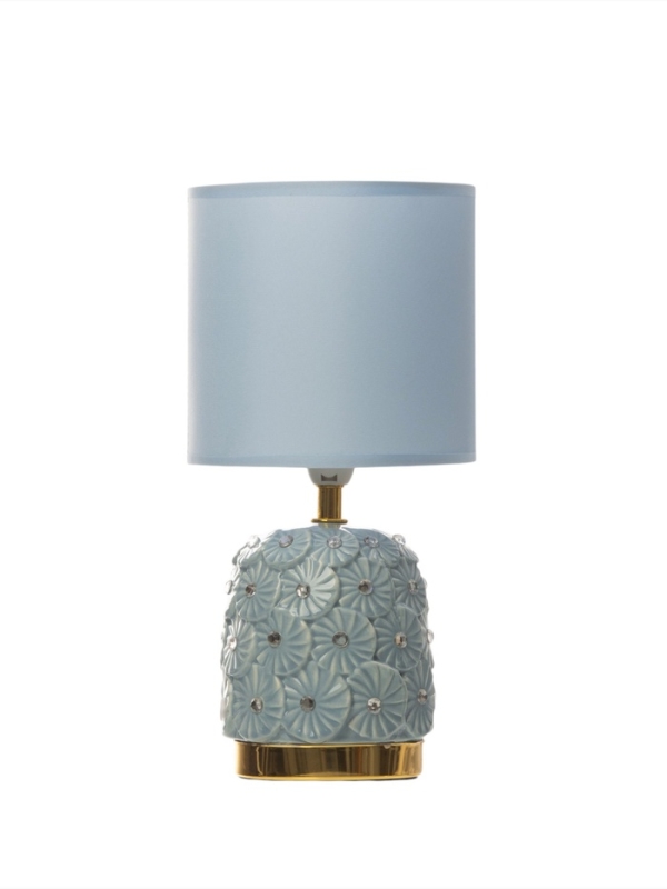 Лампа настольная "Букет" 1х40Вт Е14 голубой 14,5х14,5х30см МОДЕЛЬ:
