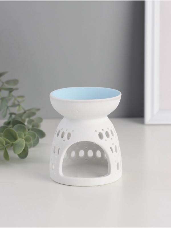 Аромалампа керамика "Греческий узор" белый МИКС 8х8х9,3 см