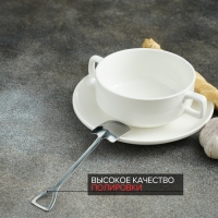 Ложка десертная из нержавеющей стали Magistro &laquo;Лопата&raquo;, длина 15,5 см, форма прямоугольная, цвет серебряный