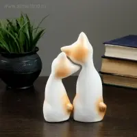 Фигура "Love Коты ушастые" 13х6х17 см белые/золото (набор 2шт)