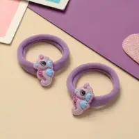 Резинка для волос "Пупсёнок" (набор 2 шт) морской конёк, 4 см, сиреневый