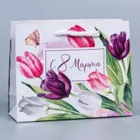 Пакет подарочный ламинированный, упаковка, &laquo;8 марта&raquo;, S 12 х 15 х 5.5 см