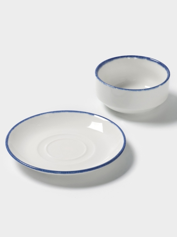 Бульонница с блюдцем "Blue Lagoon" Magistro 11см, 10,8х6,2, цвет белый, синий