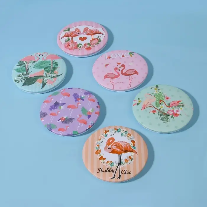 Зеркало складное &laquo;Flamingo Love&raquo;, d = 7,5 см, рисунок МИКС