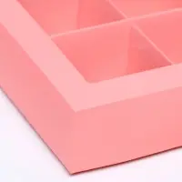 Коробка для 4 конфеты, розовый, 12.5&times;12.5&times;3.5 см