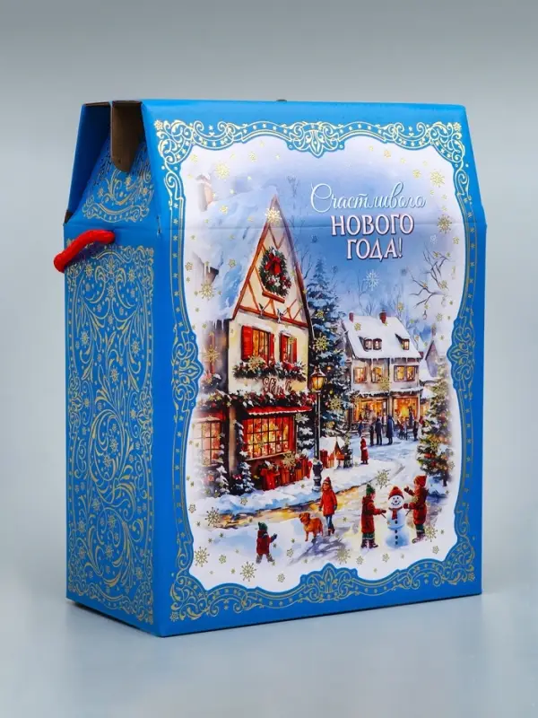 Коробка подарочная новогодняя, 20&times;10&times;26.5 см