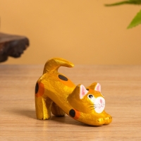 Сувенир &laquo;Потягивающийся Кот&raquo;, 2.5&times;6&times;5 см, дерево, золото