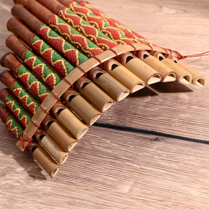 Сувенирный музыкальный инструмент "Флейта Пана" 28х19,5х6,5 см МИКС